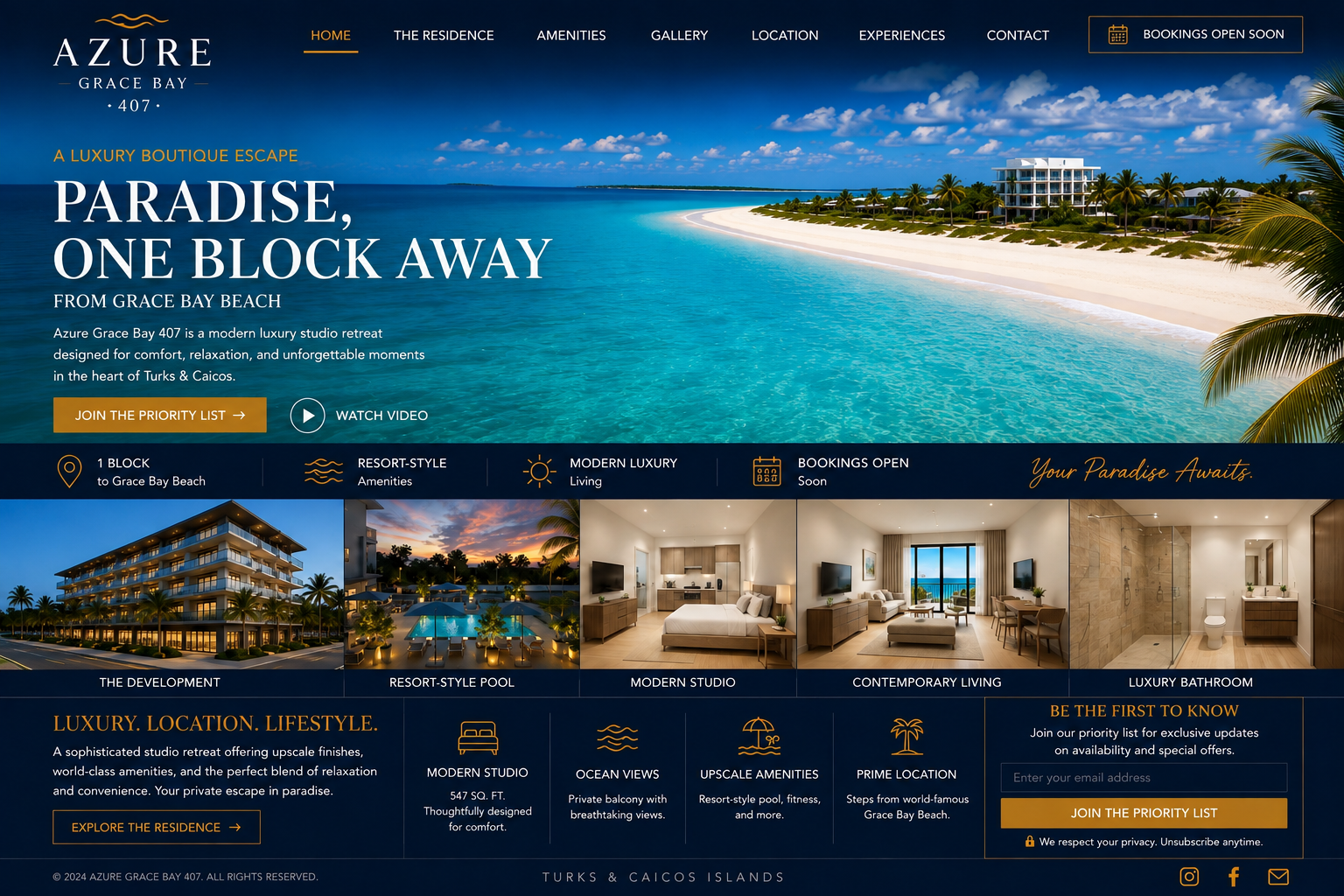 Azure Grace Bay 407 luxury homepage